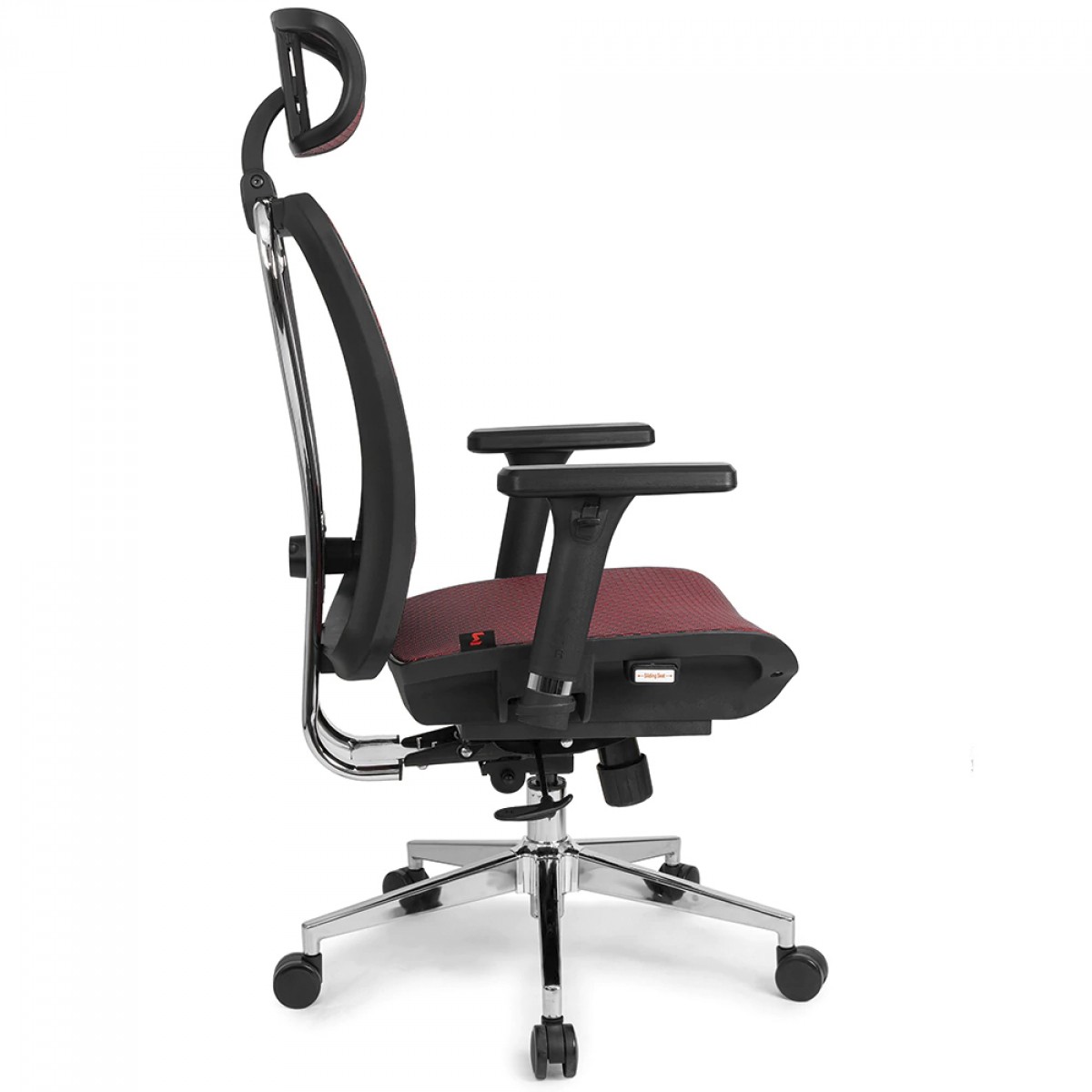 Cadeira De Escritório DT3 Moira, Ajustável, Ergonômica, 3D, Mesh, Preto e Vermelho, 11216-1