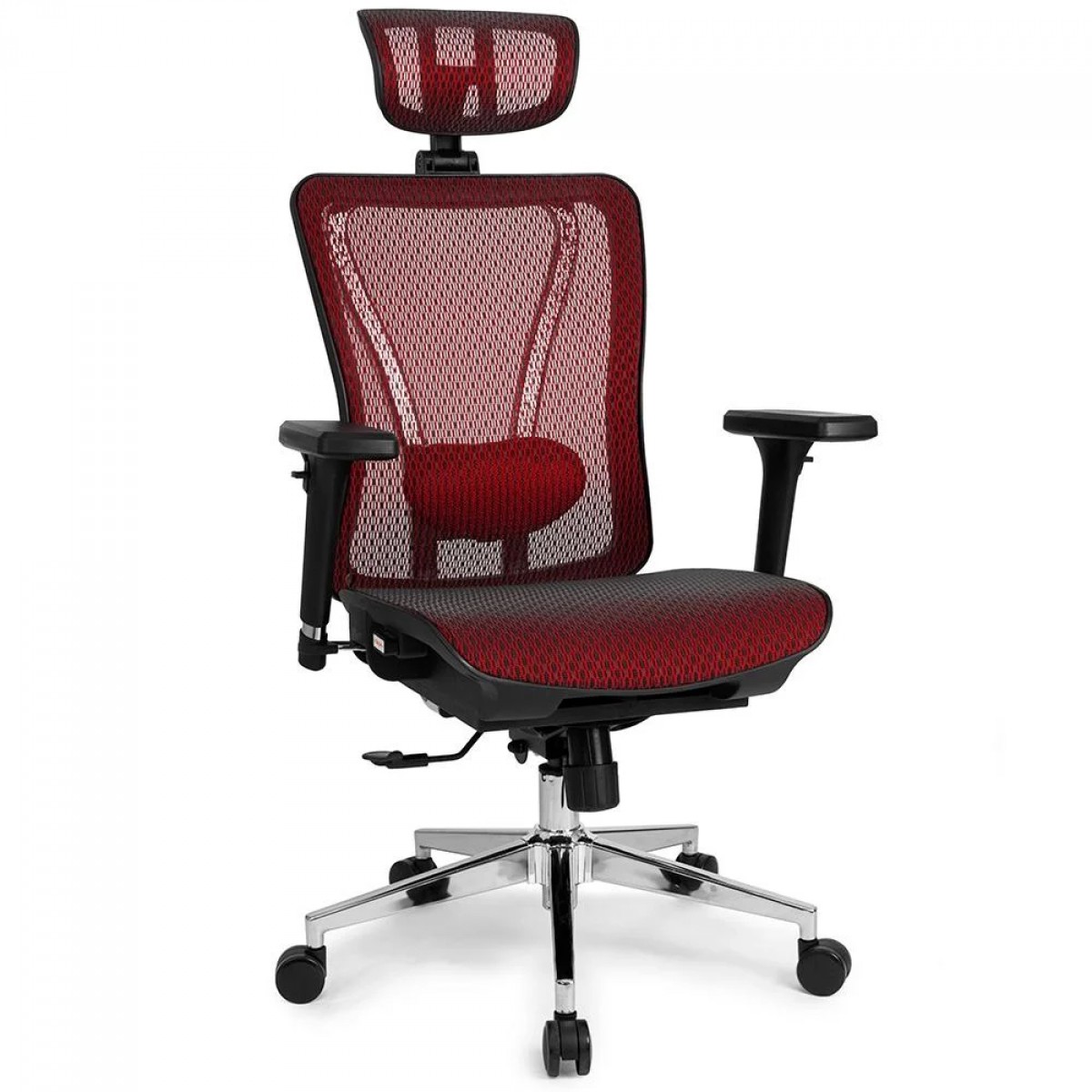 Cadeira De Escritório DT3 Moira, Ajustável, Ergonômica, 3D, Mesh, Preto e Vermelho, 11216-1