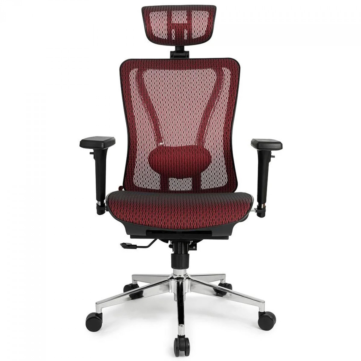 Cadeira De Escritório DT3 Moira, Ajustável, Ergonômica, 3D, Mesh, Preto e Vermelho, 11216-1