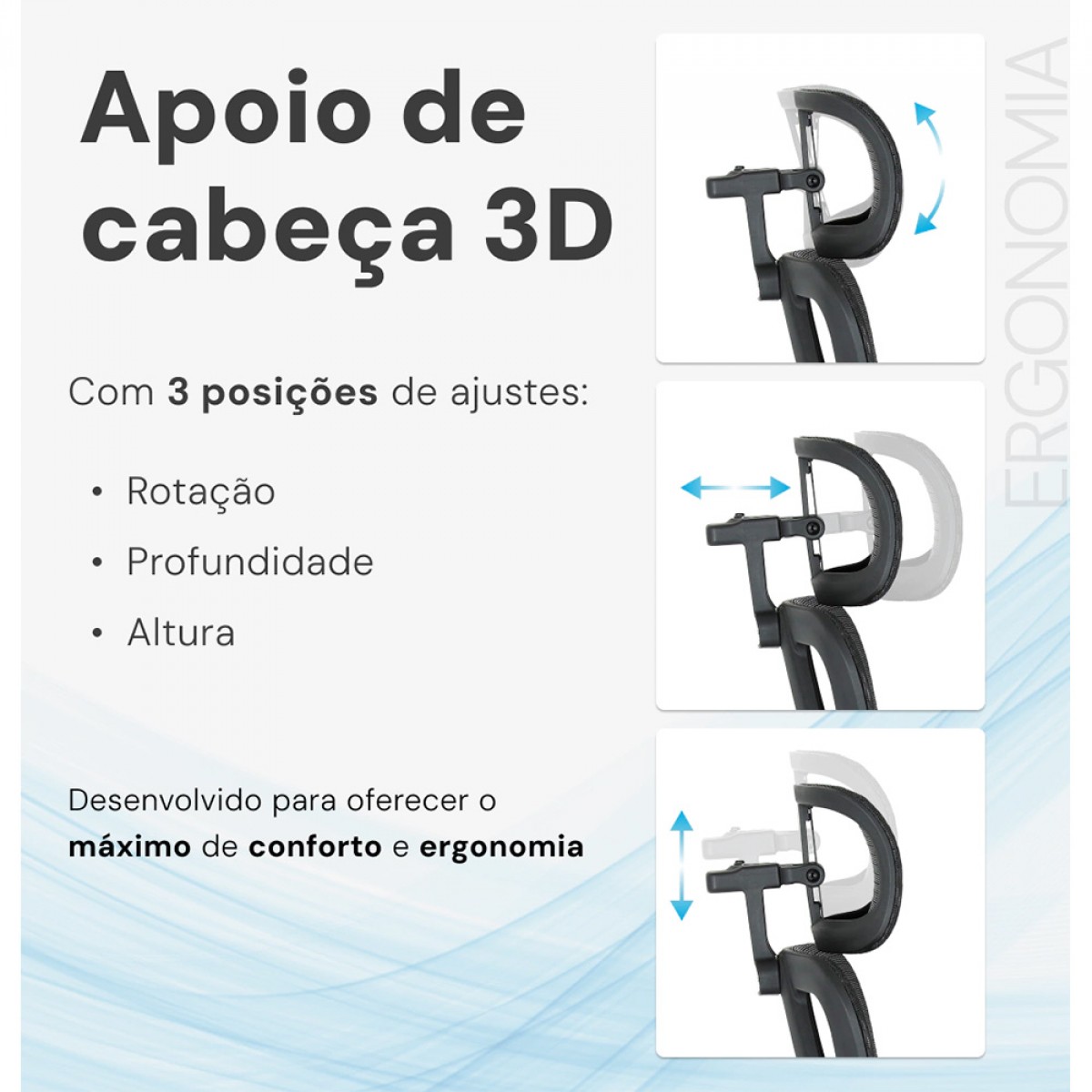 Cadeira De Escritório DT3 Valor, Ajustável, Ergonômica, Mesh, Preto