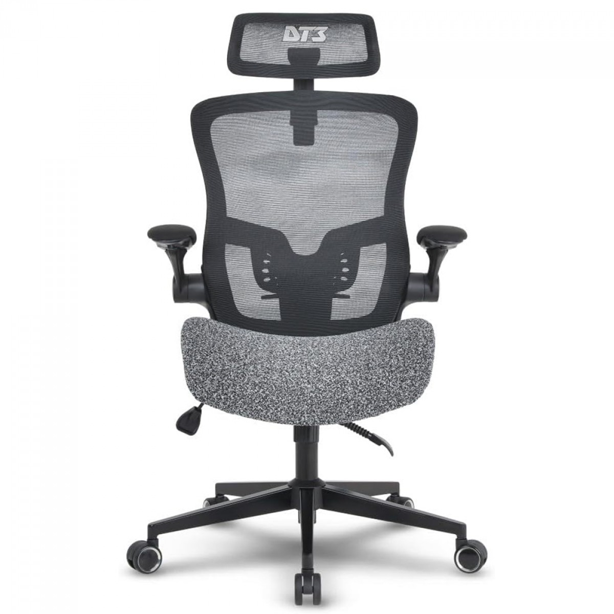 Cadeira De Escritório DT3 Vita Super H, Ajustável, Ergonômica, Mesh, Preto e Granite, 14697-7