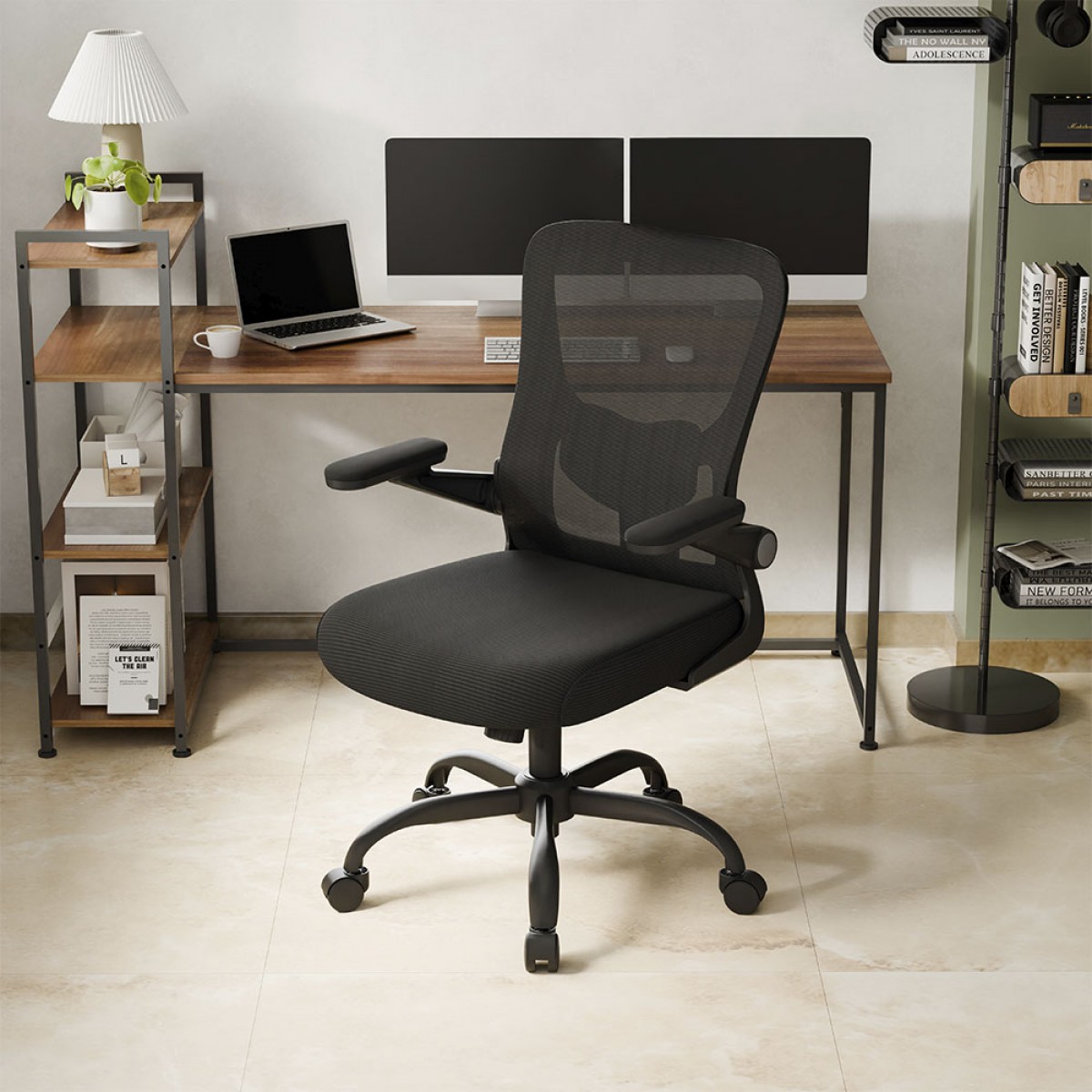 Cadeira de Escritório FlexiSpot OCB1-Lite, Ajustável, 3D, Mesh, Preta