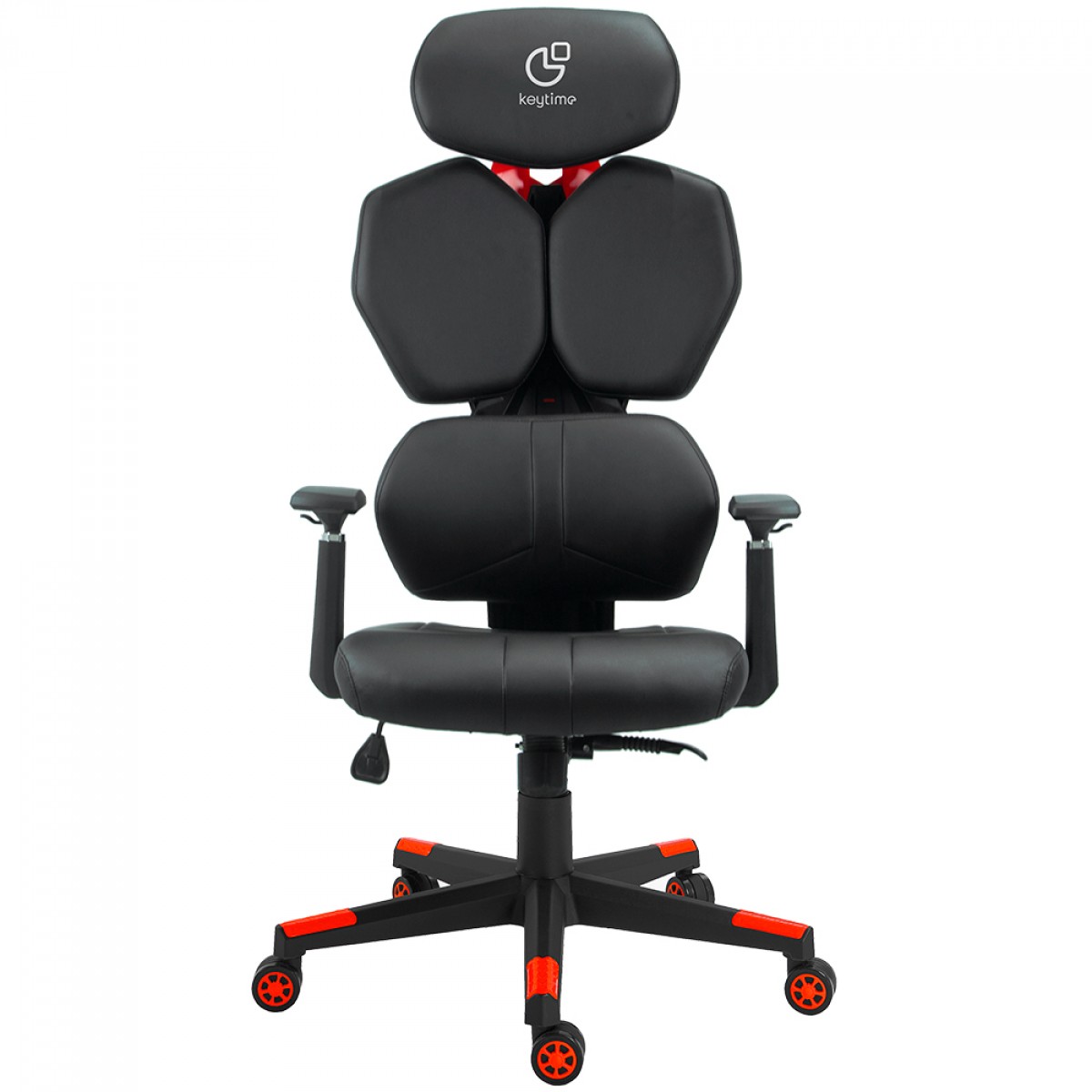 Cadeira de Escritório Keytime LumbarPro 4D, Ajustável, Courino, Preta, KYT00042