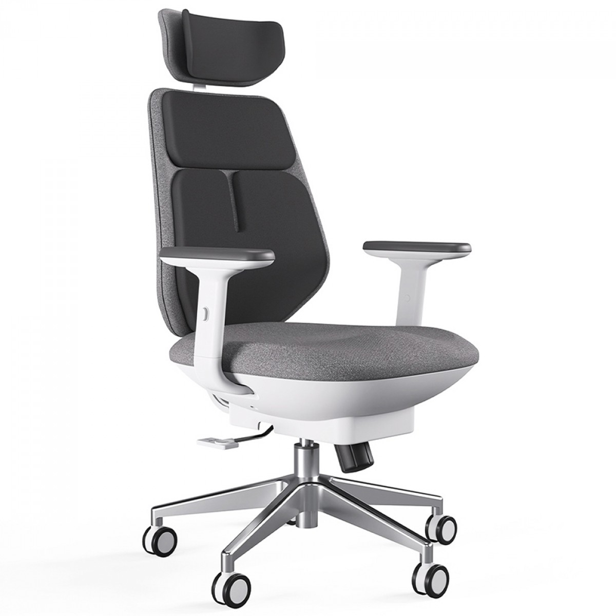 Cadeira de Escritório PCYes X Backrobo Sublime, Massageadora, Com Aquecedor de Lombar, Ergonômica, 3D, Branco e Cinza, PCYBRWT