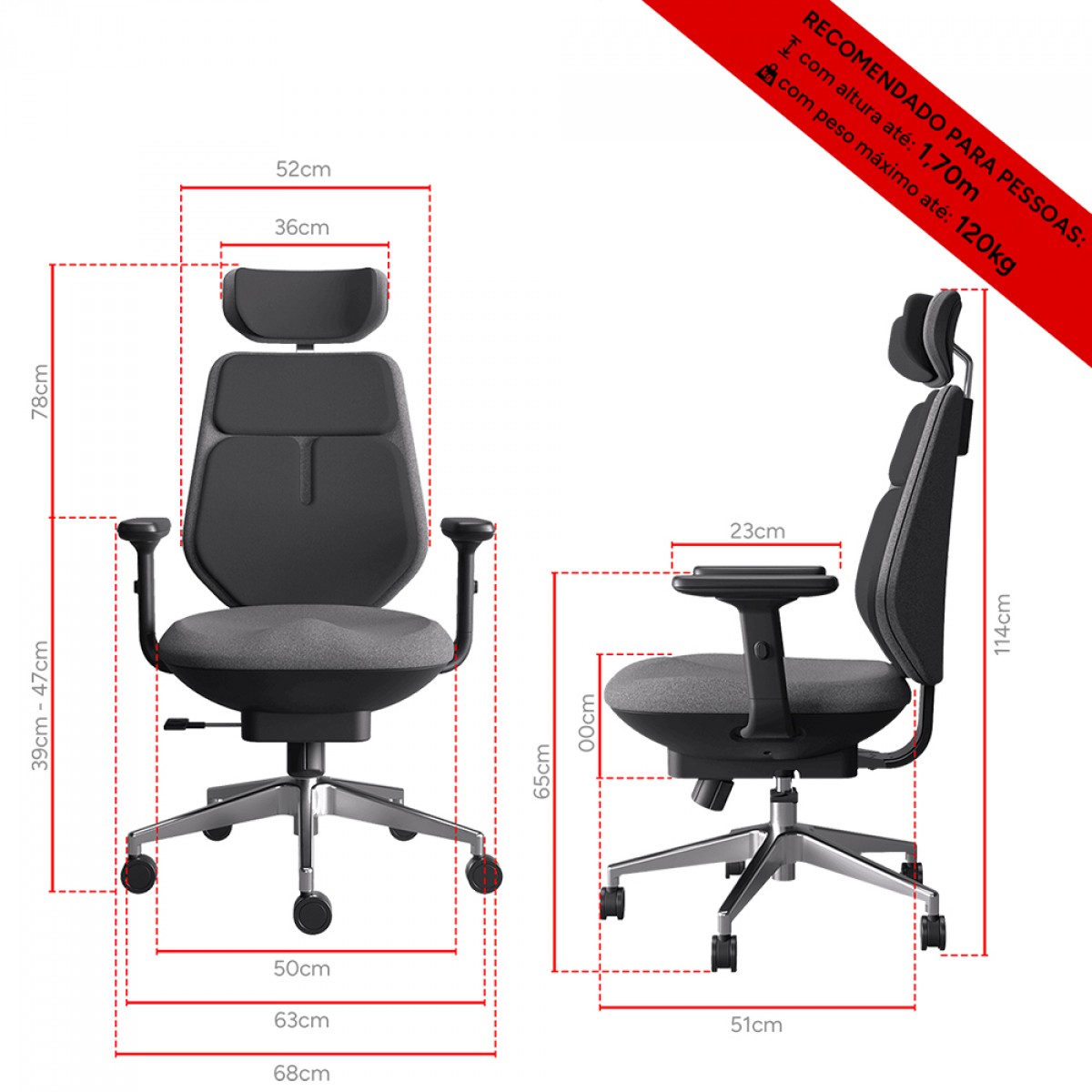 Cadeira de Escritório PCYes X Backrobo Sublime, Massageadora, Com Aquecedor de Lombar, Ergonômica, 3D, Preto, PCYBRBL