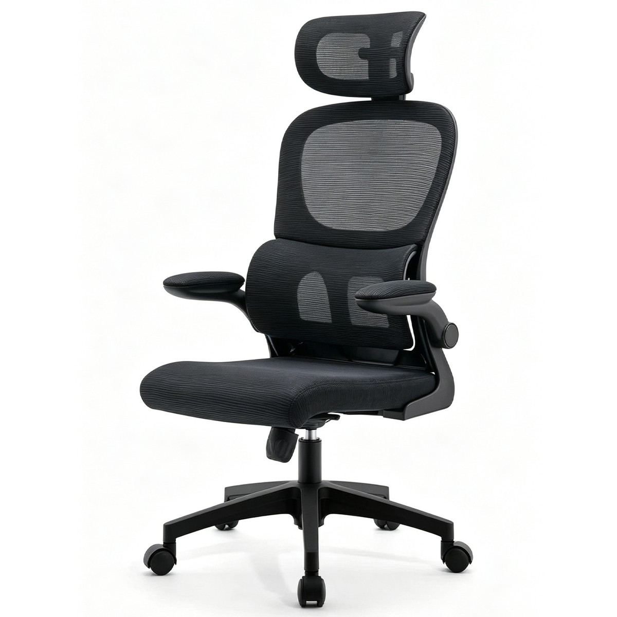 Cadeira de Escritório Rise Mode Office 14, Mesh, 3D, Ajustável, Preta, RM-CO-14-BK