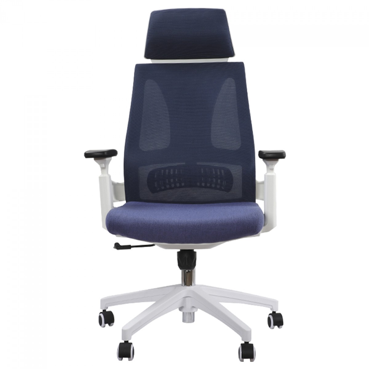 Cadeira Ergonômica Elements Helene Special, 3D, Altura Ajustável, Branca e Azul Petróleo