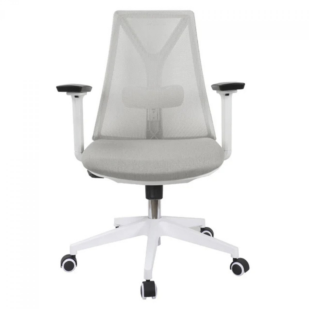 Cadeira Ergonômica Elements Olympia, 3D, Altura Ajustável, Branca e Cinza