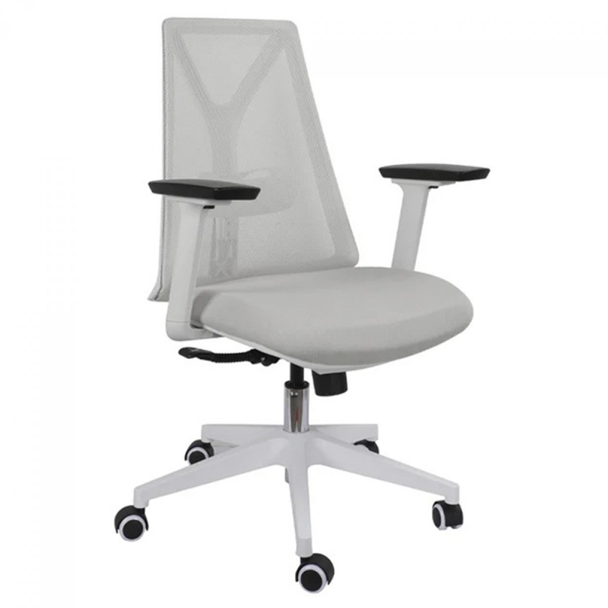 Cadeira Ergonômica Elements Olympia, 3D, Altura Ajustável, Branca e Cinza