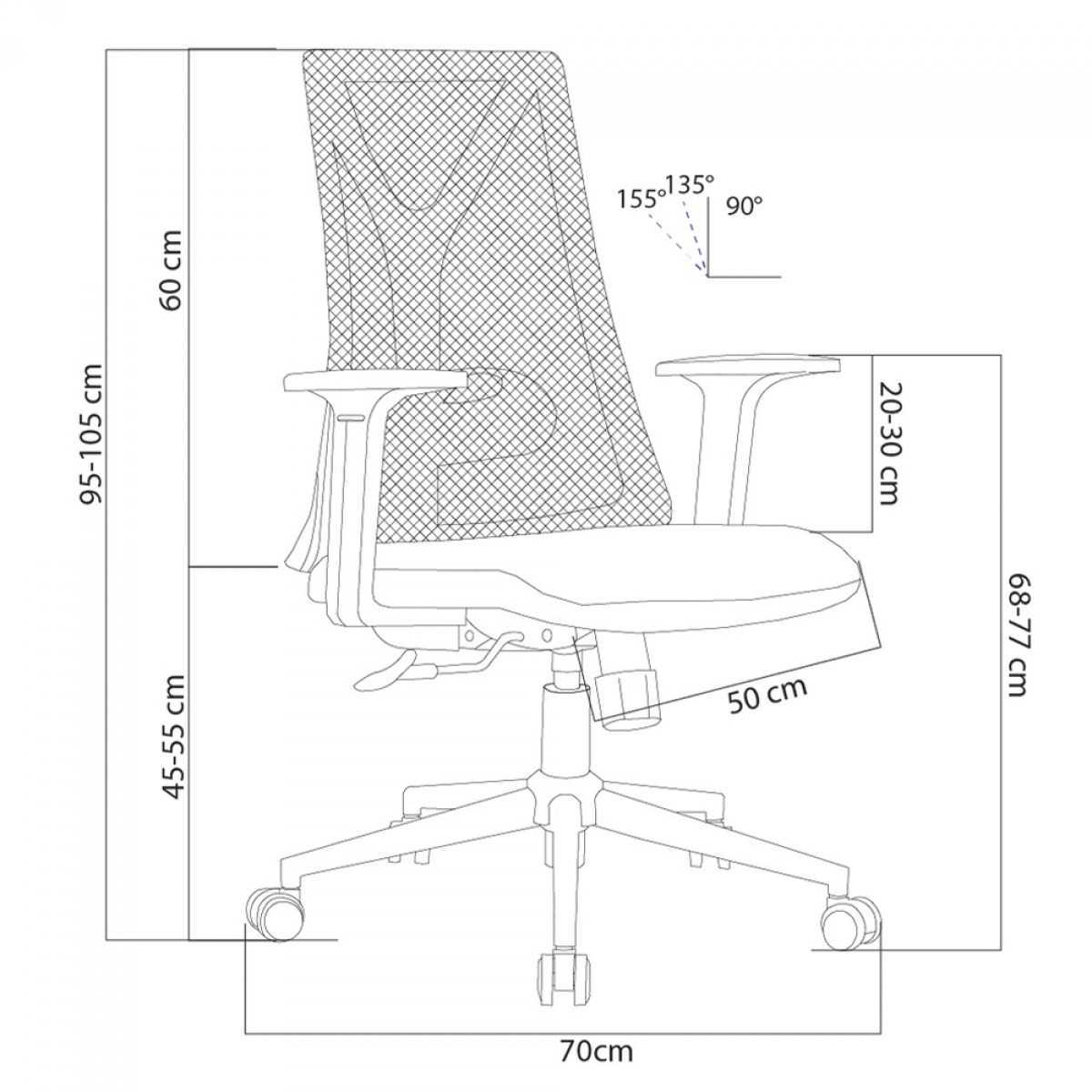 Cadeira Ergonômica Elements Olympia, 3D, Altura Ajustável, Branca e Cinza