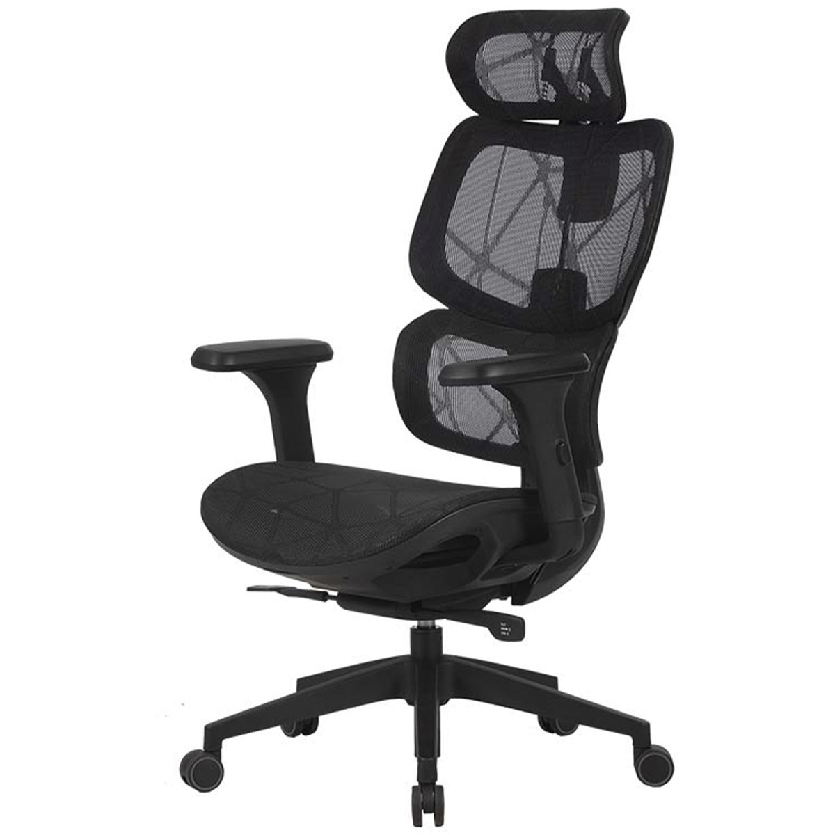 Cadeira Ergonômica Elements Siggy, Mesh, Reclinável, Preto