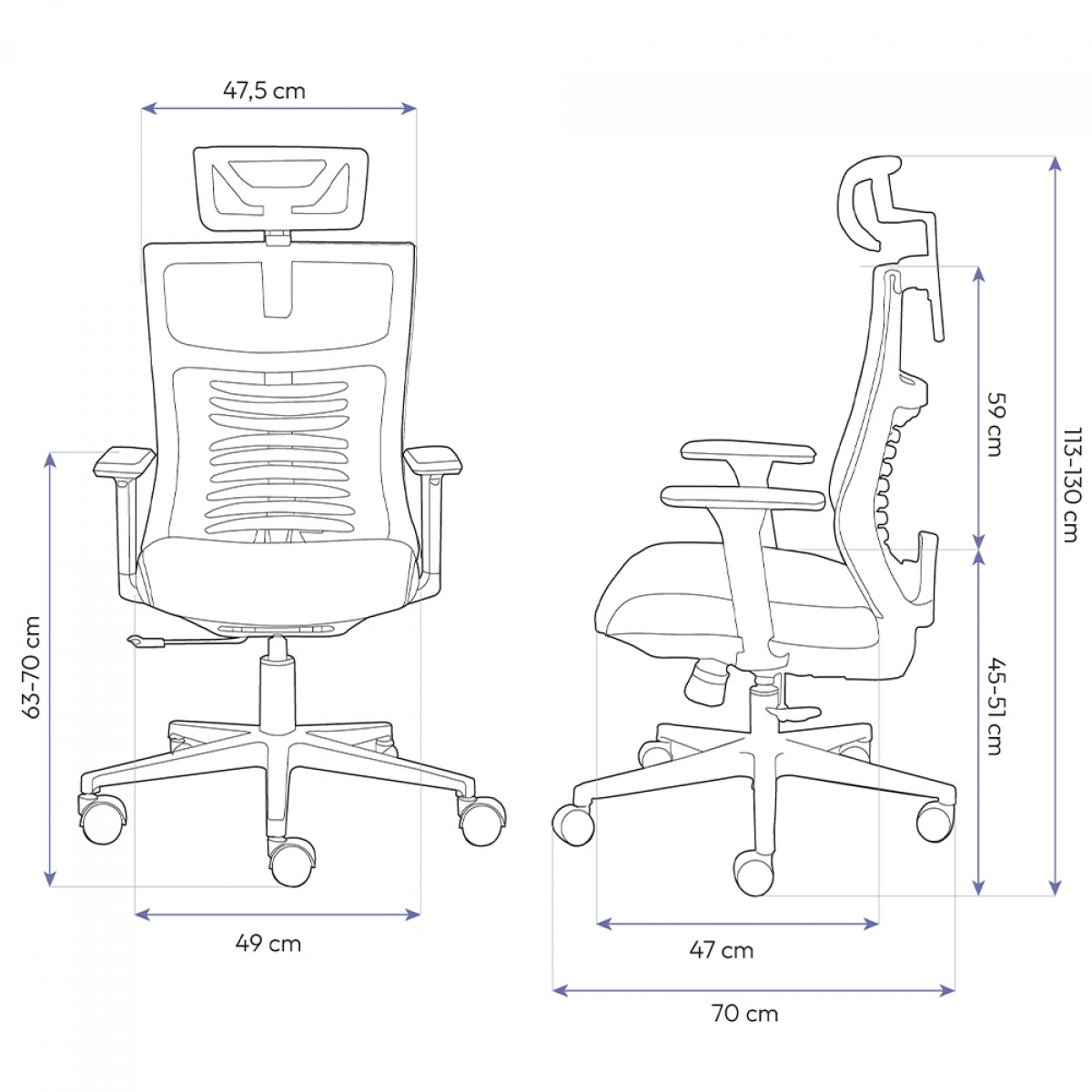 Cadeira Ergonômica Elements Vertta, Mesh, Reclinável, Preta
