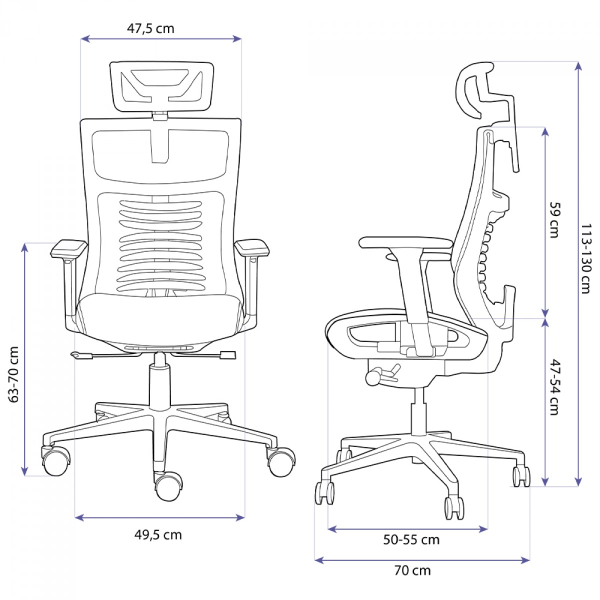 Cadeira Ergonômica Elements Vertta Special, Ajustável, Preta