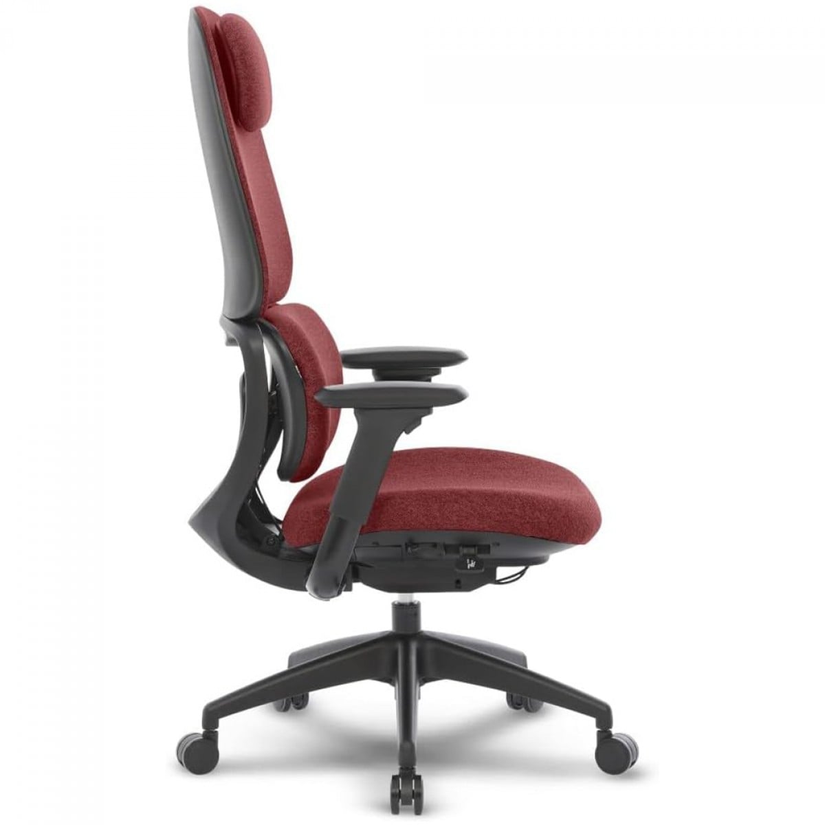 Cadeira Escritório Presidente DT3 Caeli Wine, Ergonômica, Ajustável, 3D, Tecido, Preto e Vermelho, 14712-5