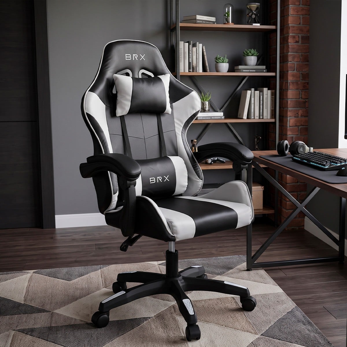 Cadeira Gamer BRX Impact, Ajustável, Branco, CD-IPCTWHITE