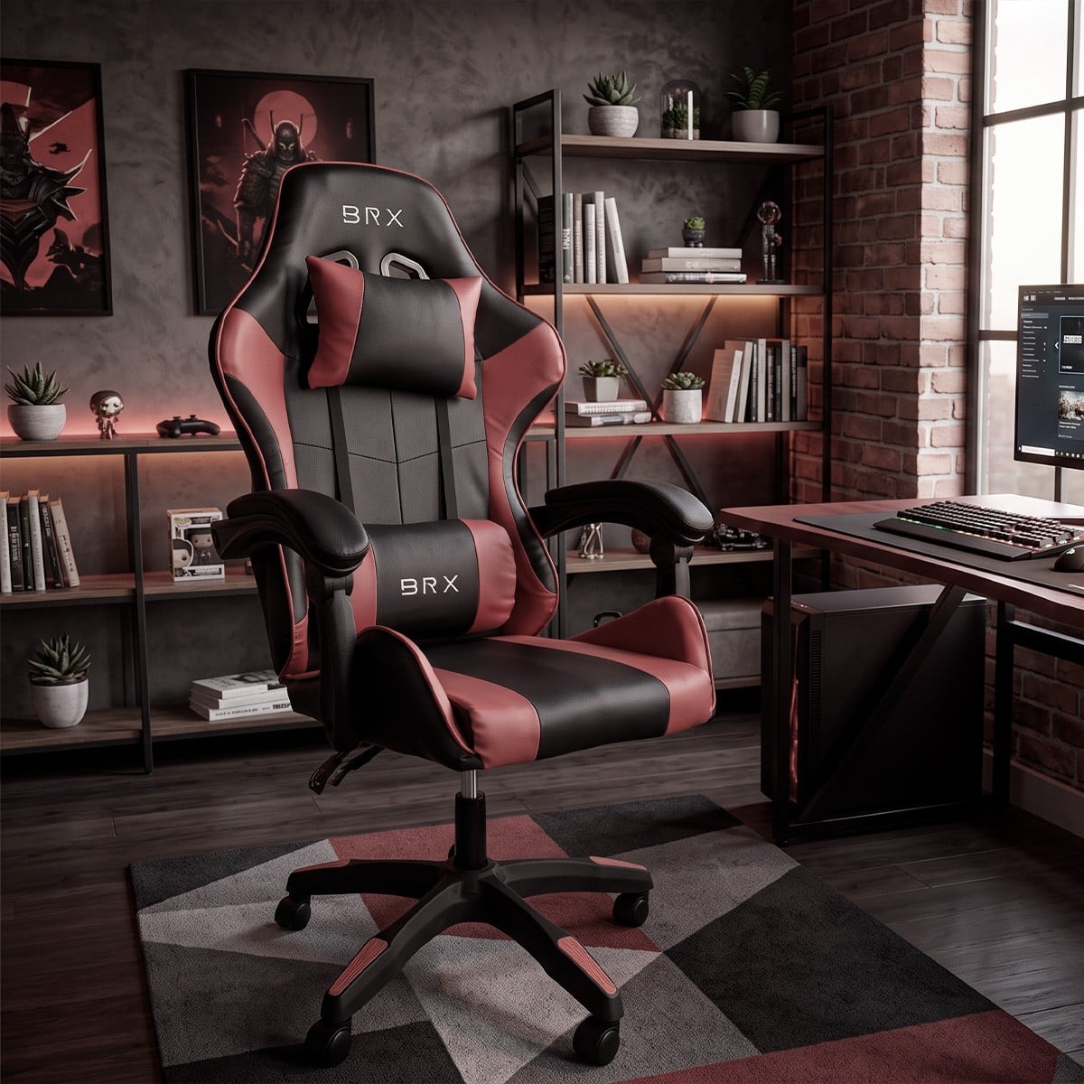 Cadeira Gamer BRX Impact, Ajustável, Vermelha, CD-IPCTRED