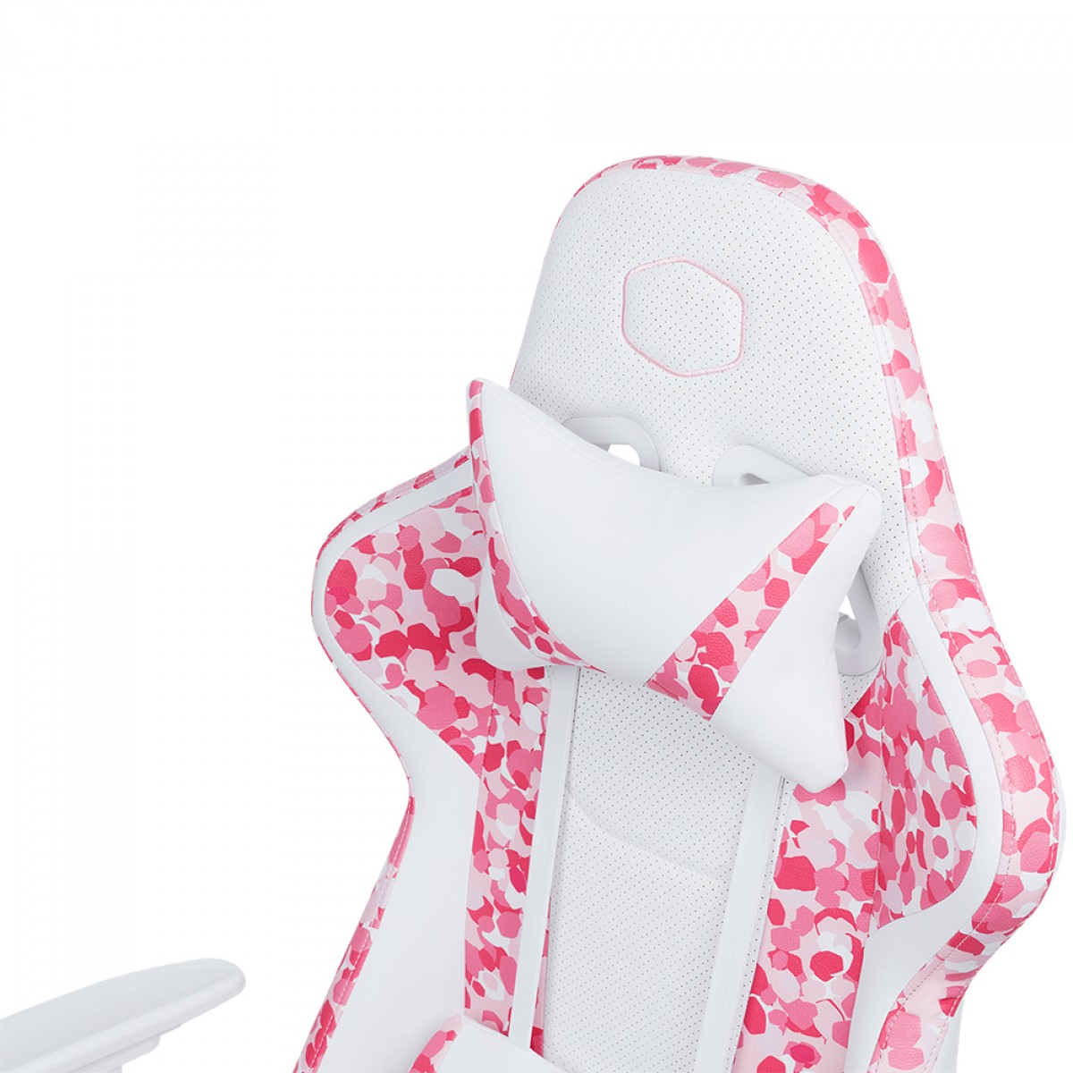 Cadeira Gamer Cooler Master Caliber R1S Sakura Camo, Reclinável, Branco e Rosa, CMI-GCR1S-PKC