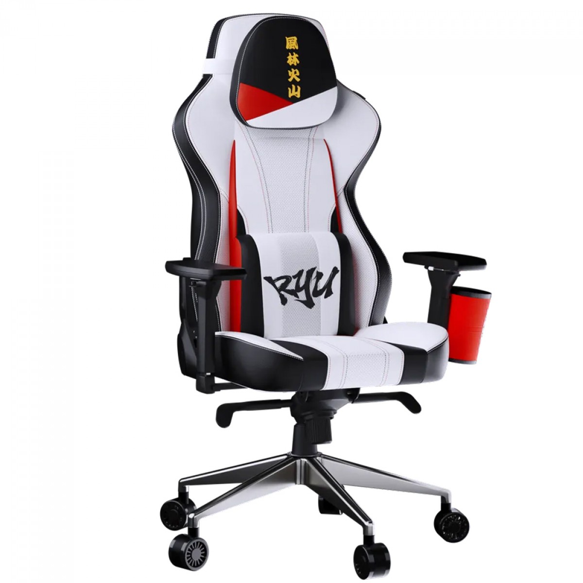 Cadeira Gamer Cooler Master Caliber X2 Street Fighter 6 Ryu, Reclinável, 4D, Branco E Preto, CMI-GCX2-RYU