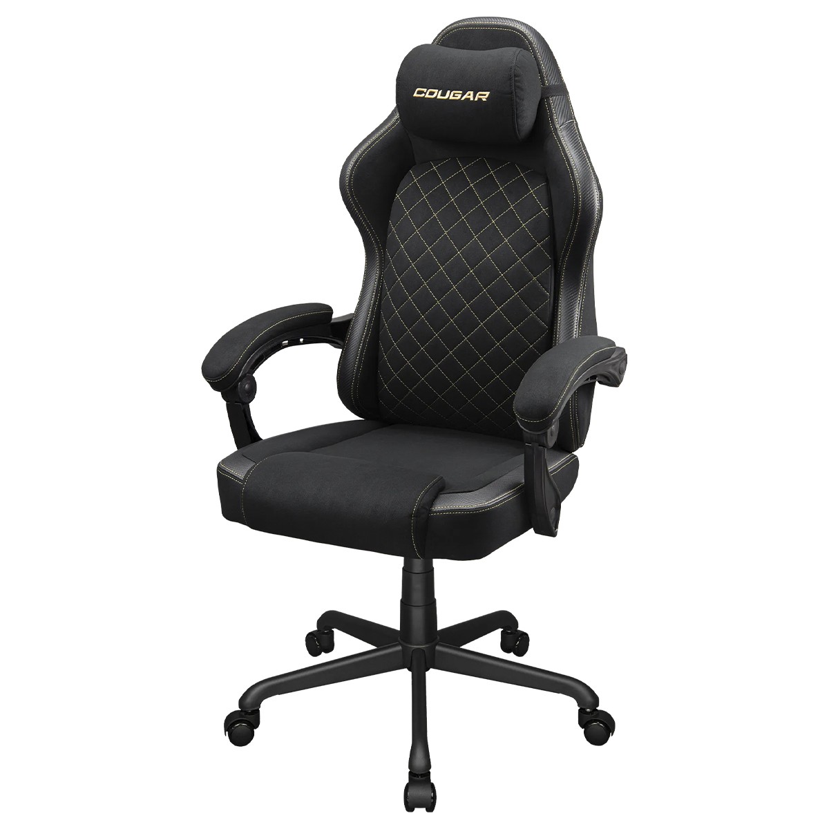 Cadeira Gamer Cougar Fusion EX, Reclinável, Tecido, Black Gold, 3MFXFGLB.0001