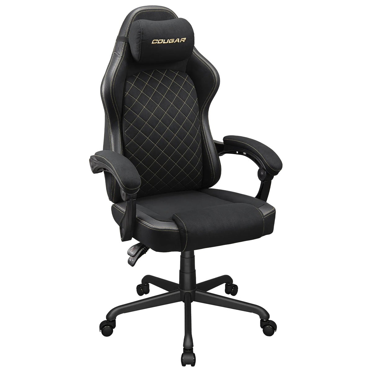Cadeira Gamer Cougar Fusion EX, Reclinável, Tecido, Black Gold, 3MFXFGLB.0001