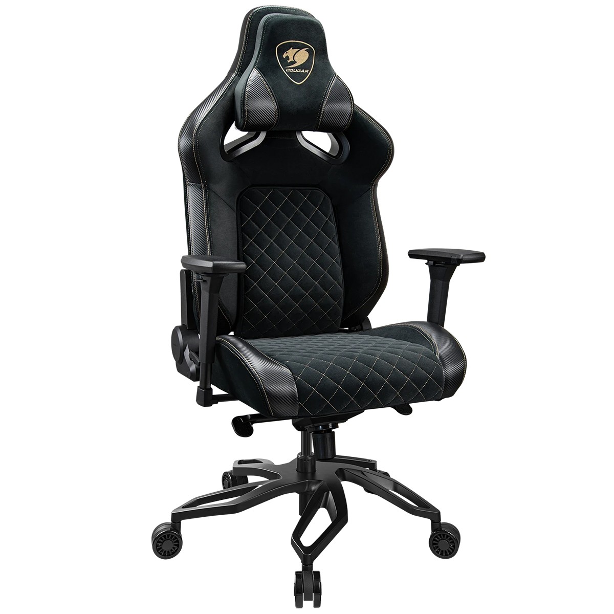 Cadeira Gamer Cougar Titan Pro V2 Gold, Reclinável, Ajustável, 4D, Preto, 3MT2FGLB.0001