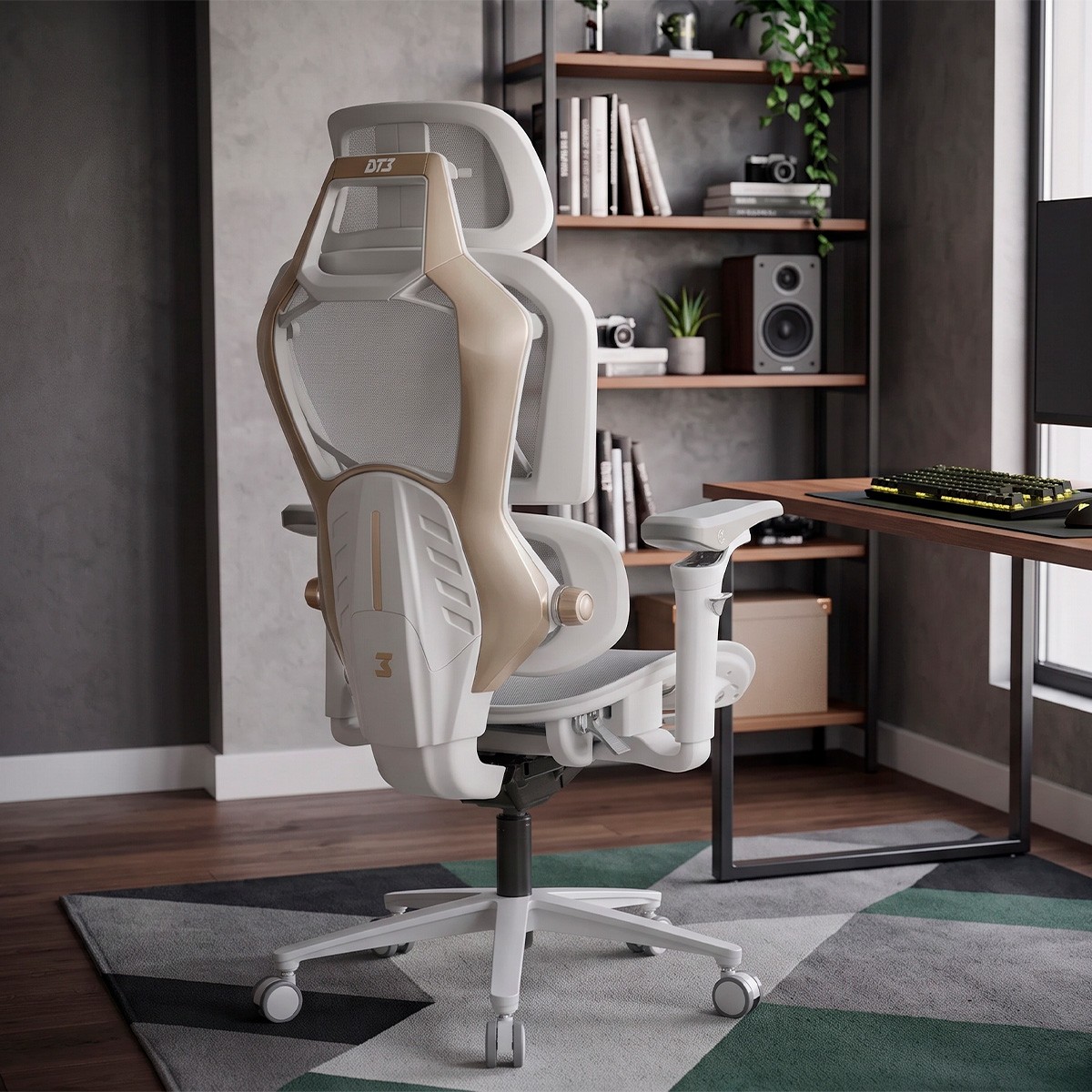 Cadeira Gamer DT3 Chrono, Ergonômica, Mesh, 5D, All White