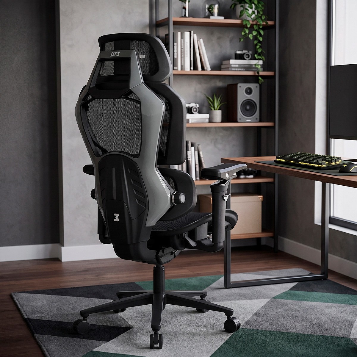 Cadeira Gamer DT3 Chrono, Ergonômica, Mesh, 5D, Grey
