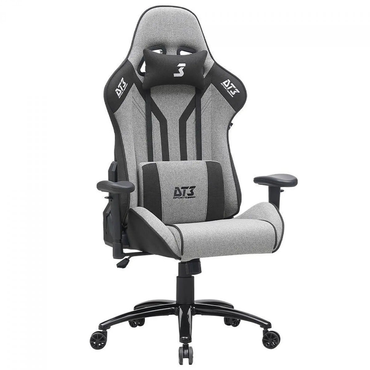 Cadeira Gamer DT3 Grigio, Ajustável, Tecido, Preto e Cinza, 13373-7