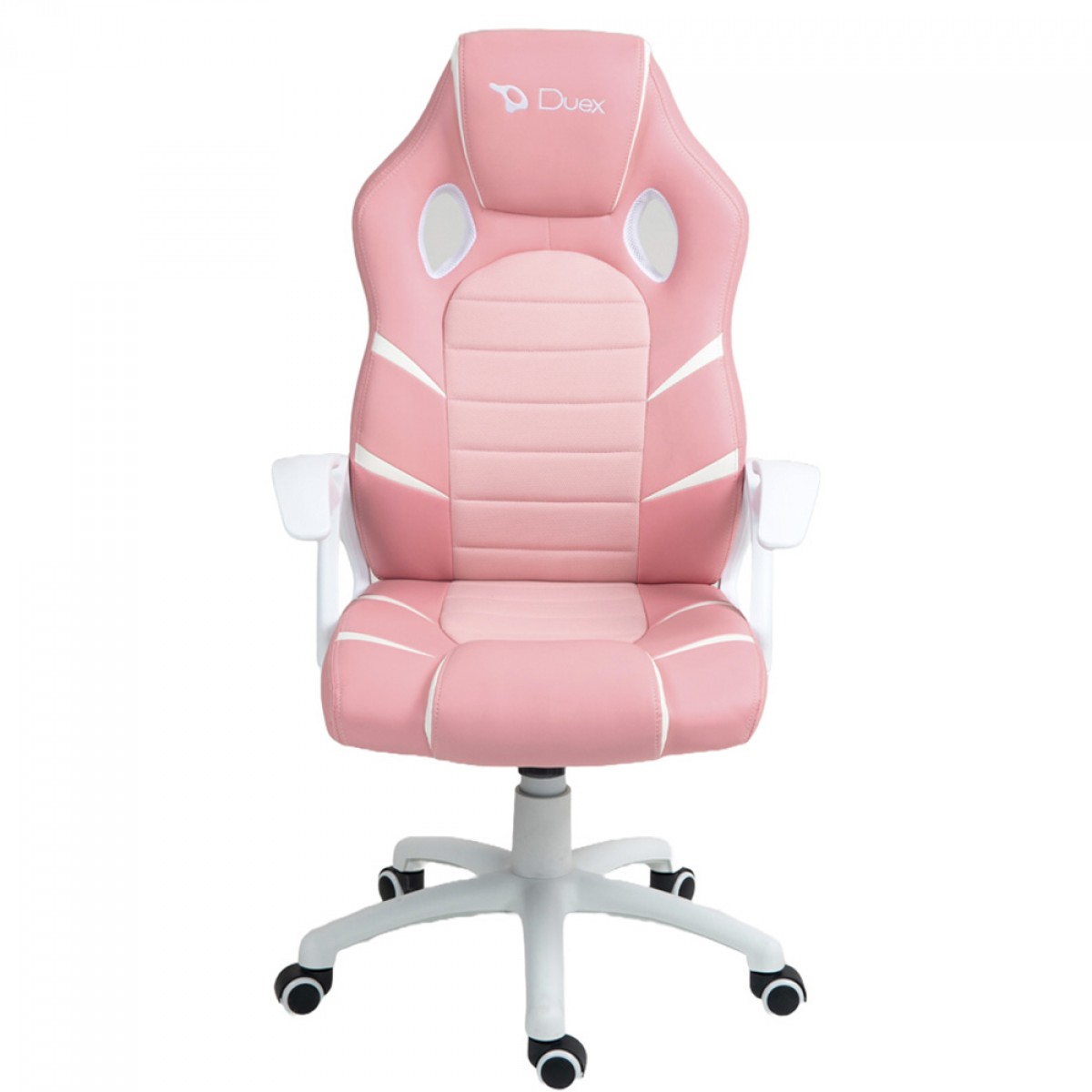Cadeira Gamer Duex DX9002P, Ajustável, Rosa Com Branco, DX9002P