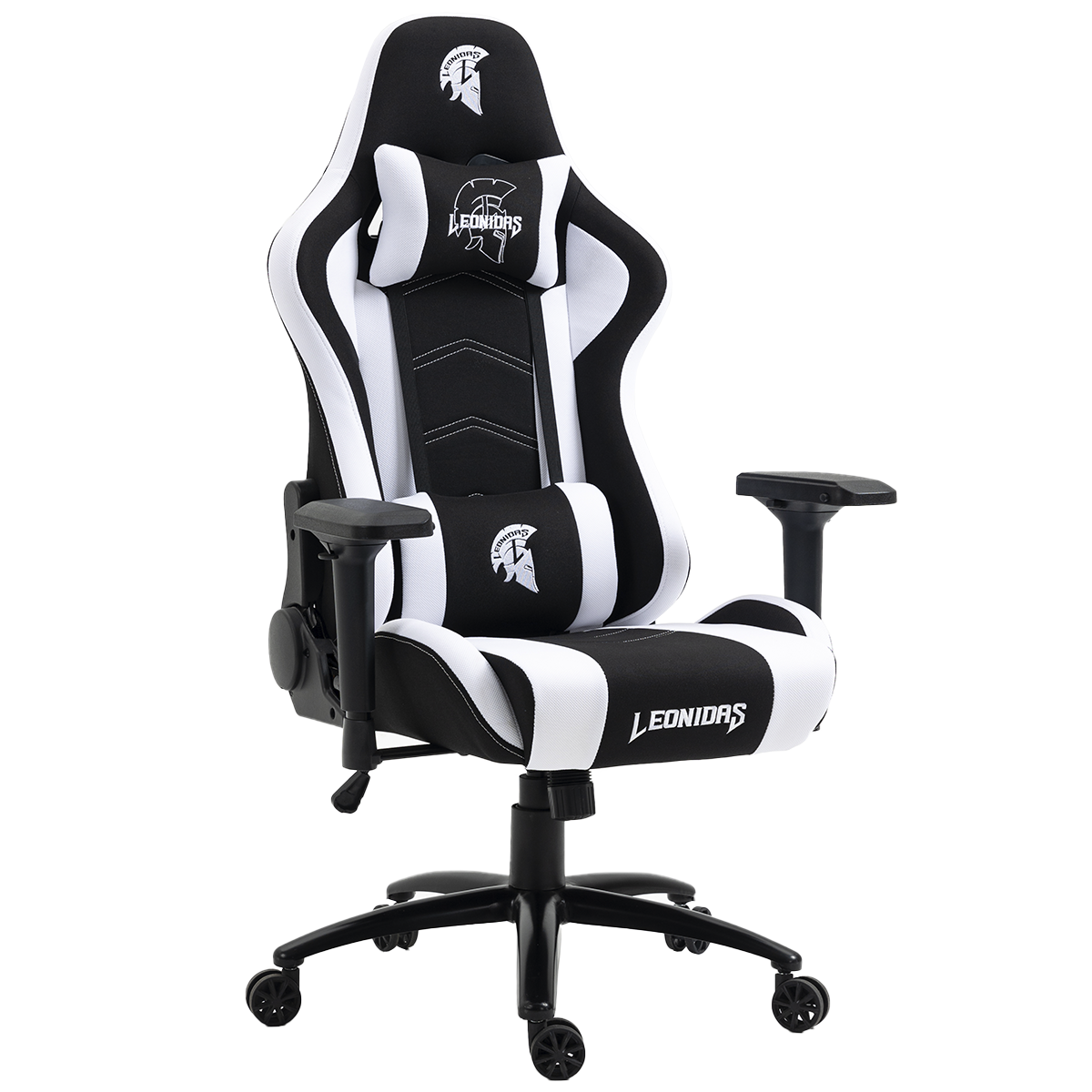 Cadeira Gamer Leonidas Spartan, Reclinável, Tecido, 4D, Preta e Branca