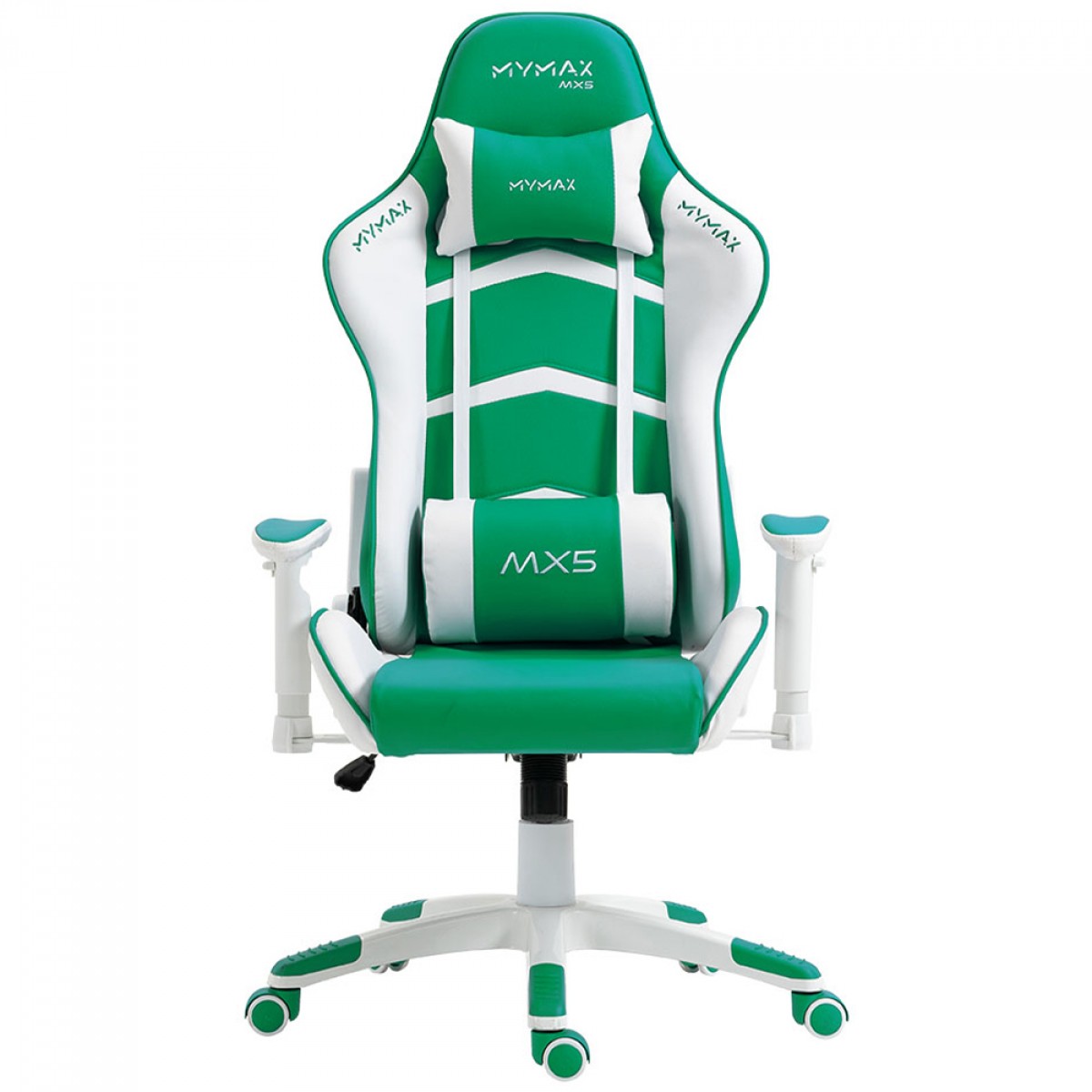Cadeira Gamer MyMax MX5, Ajustável, 2D, Branco e Verde, MGCH-MX5/GRWH