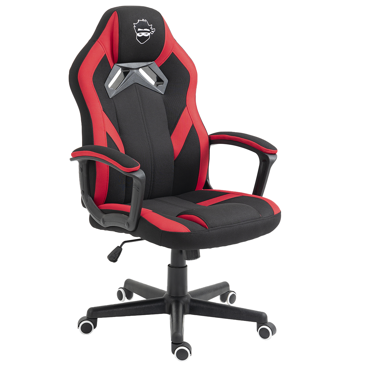 Cadeira Gamer Ninja Genin, Tecido, Preta e Vermelha