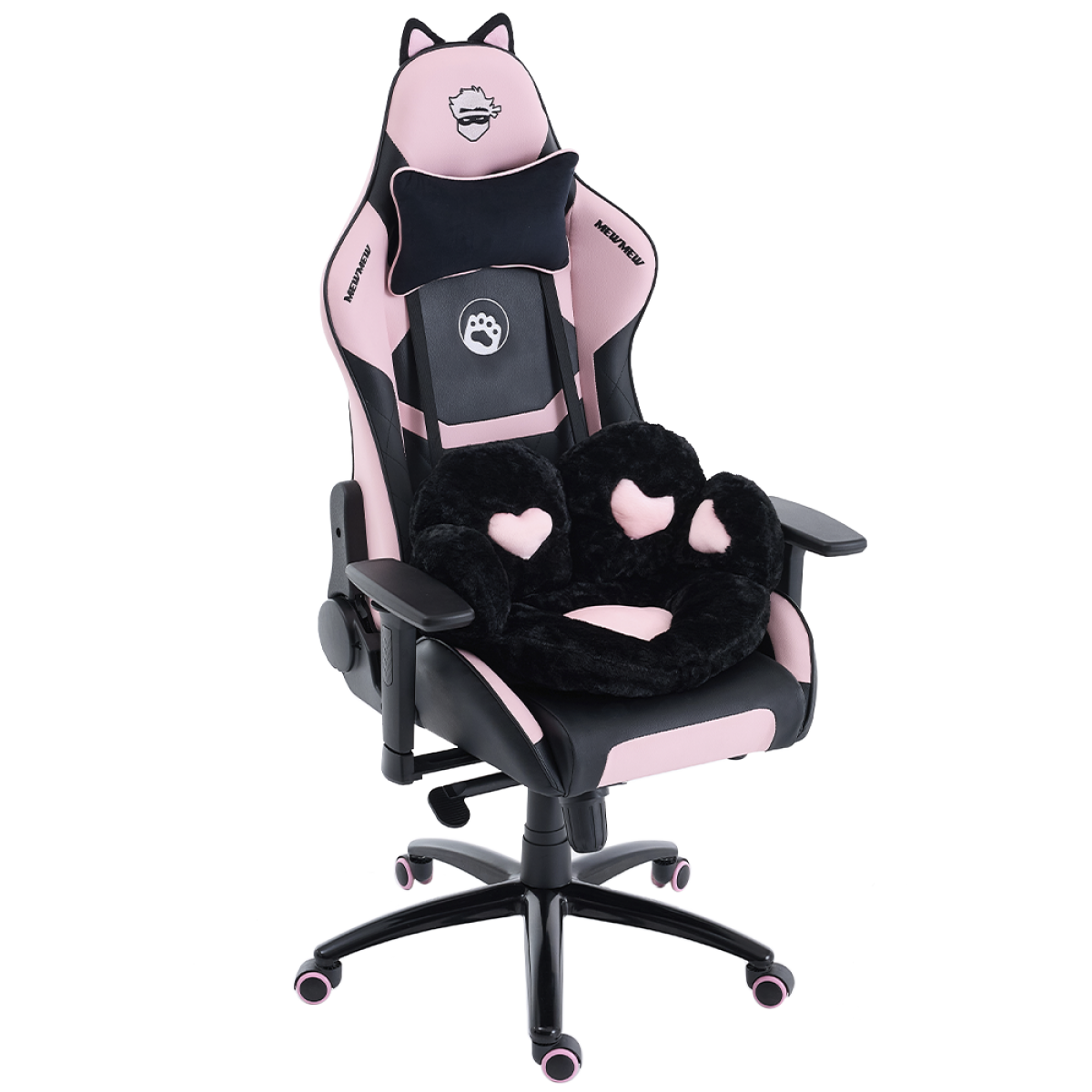 Cadeira Gamer Ninja MewMew Pro Edition, Reclinável, 3D, Black e Pink, GN-CH-MPR3DBPL