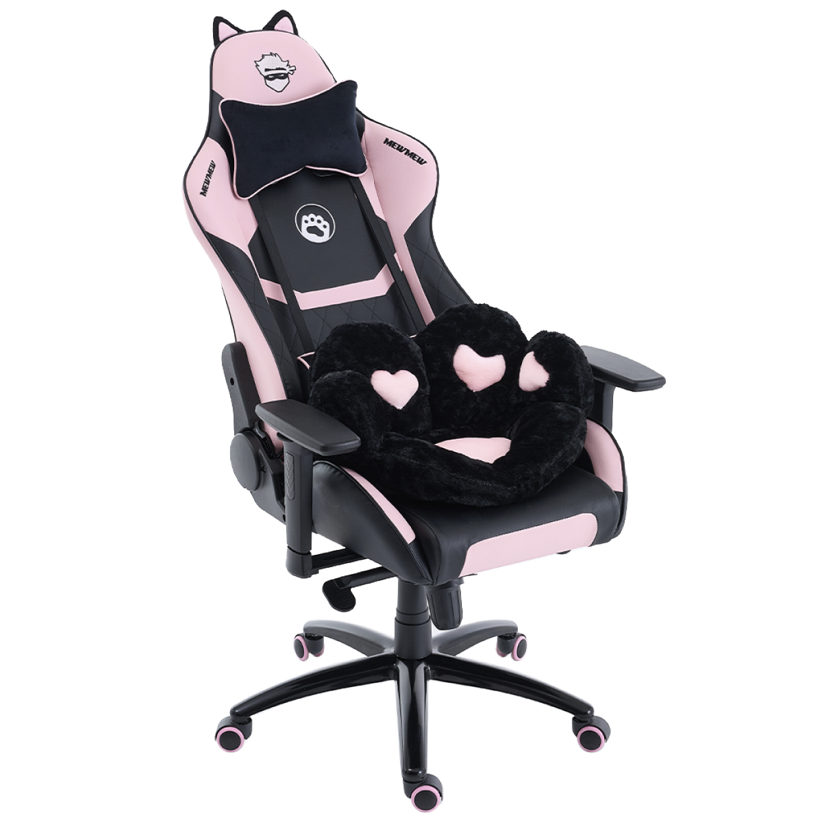 Cadeira Gamer Ninja MewMew Pro Edition, Reclinável, 3D, Black e Pink, GN-CH-MPR3DBPL