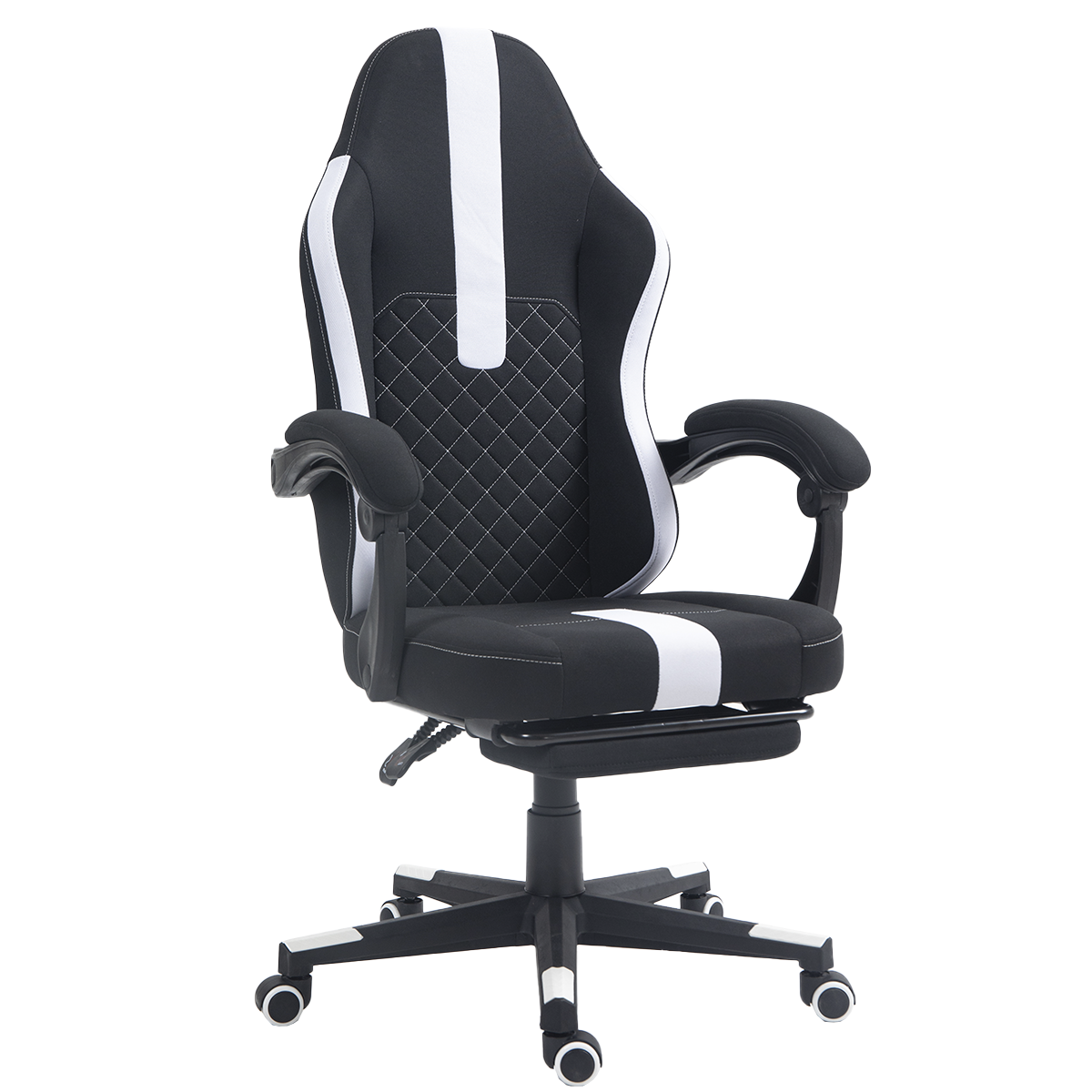 Cadeira Gamer Ninja Mizu, Reclinável, com massageador de lombar, Preta e Branca