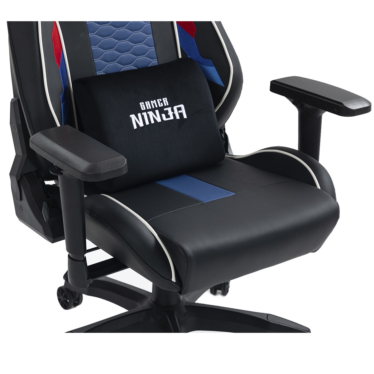 Cadeira Gamer Ninja Racing, Reclinável, 4D, Preto, Azul e Branco, CGN-RACING