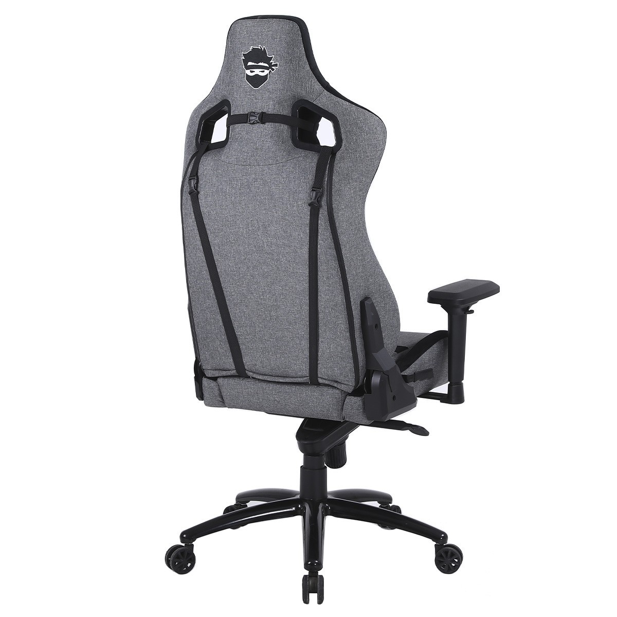 Cadeira Gamer Ninja Smoke, Reclinável, Tecido, 4D, Cinza E Preto