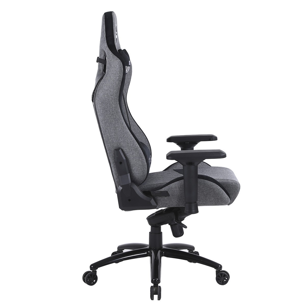 Cadeira Gamer Ninja Smoke, Reclinável, Tecido, 4D, Cinza E Preto