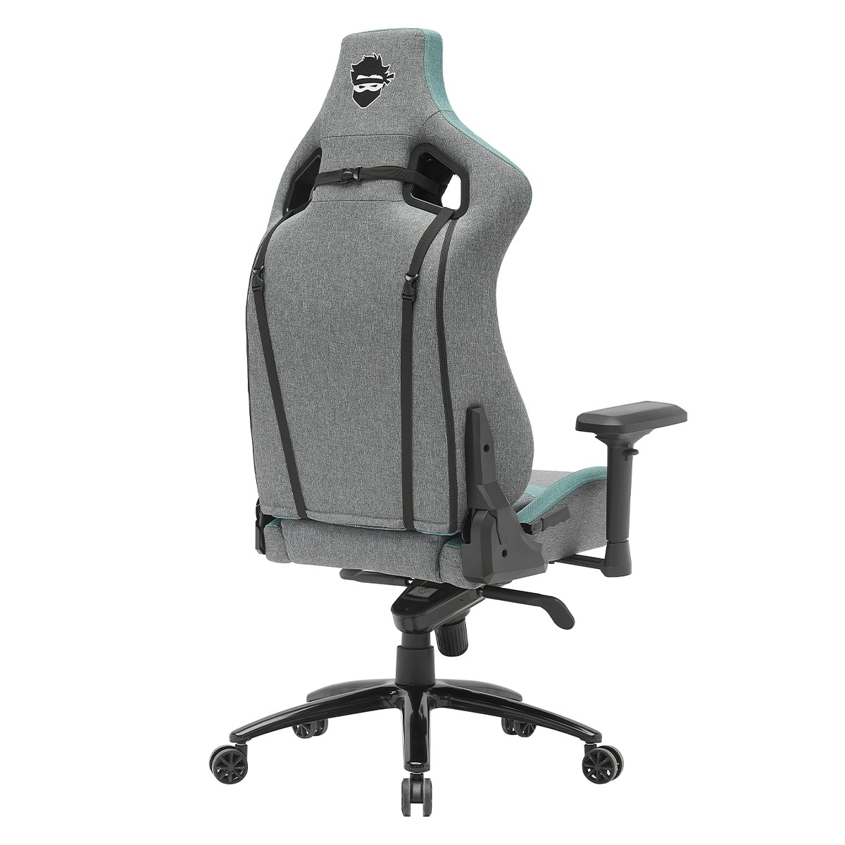 Cadeira Gamer Ninja Smoke, Reclinável, Tecido, 4D, Cinza E Verde
