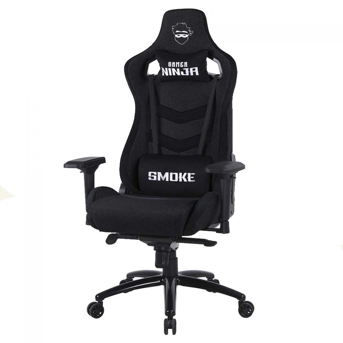 Cadeira Gamer Ninja Smoke, Reclinável, Tecido, 4D, Preto