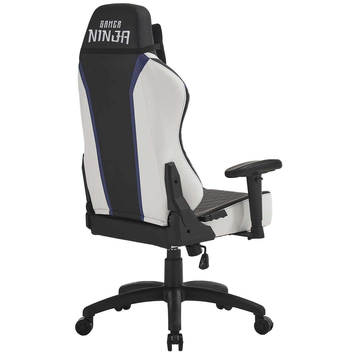 Cadeira Gamer Ninja Storm Shadow, Reclinável, Preta, Branca e Azul