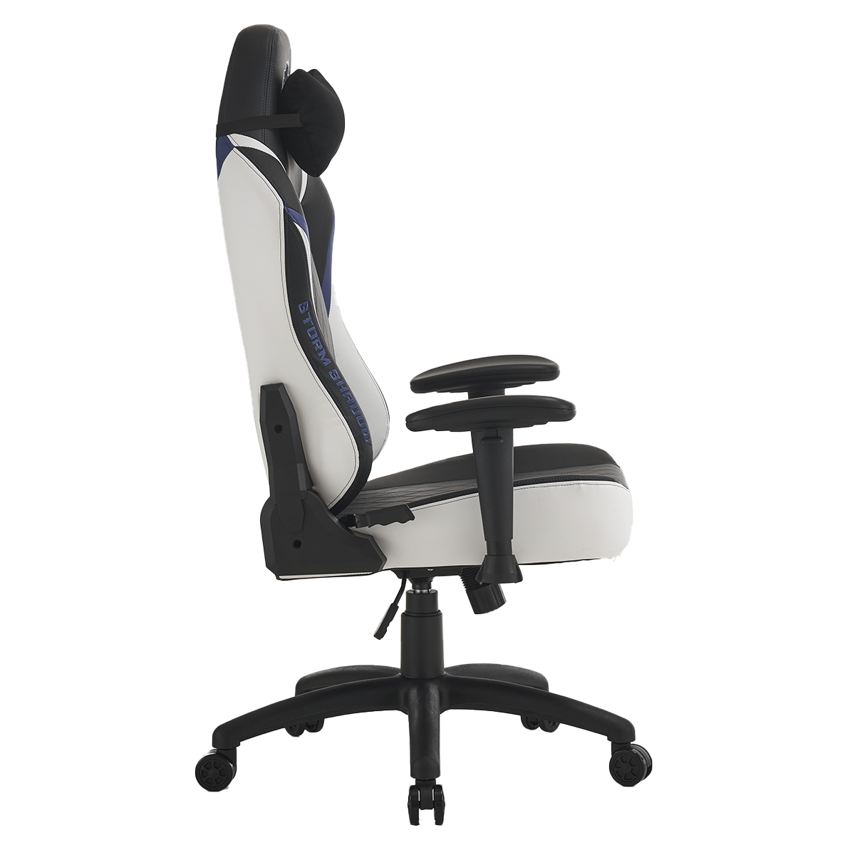 Cadeira Gamer Ninja Storm Shadow, Reclinável, Preta, Branca e Azul