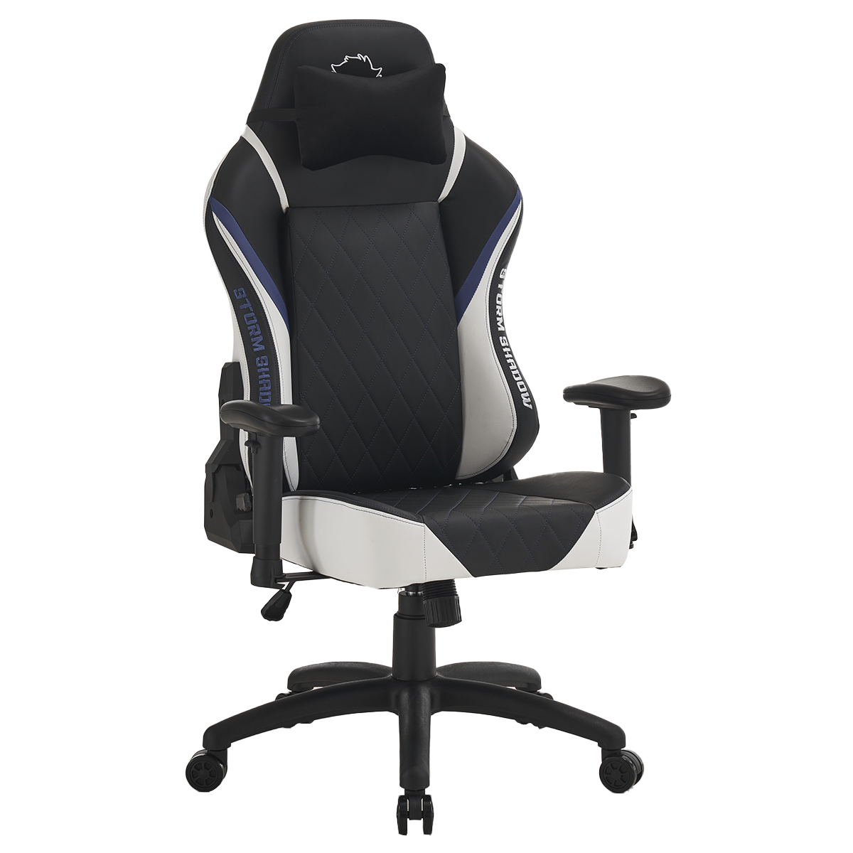 Cadeira Gamer Ninja Storm Shadow, Reclinável, Preta, Branca e Azul