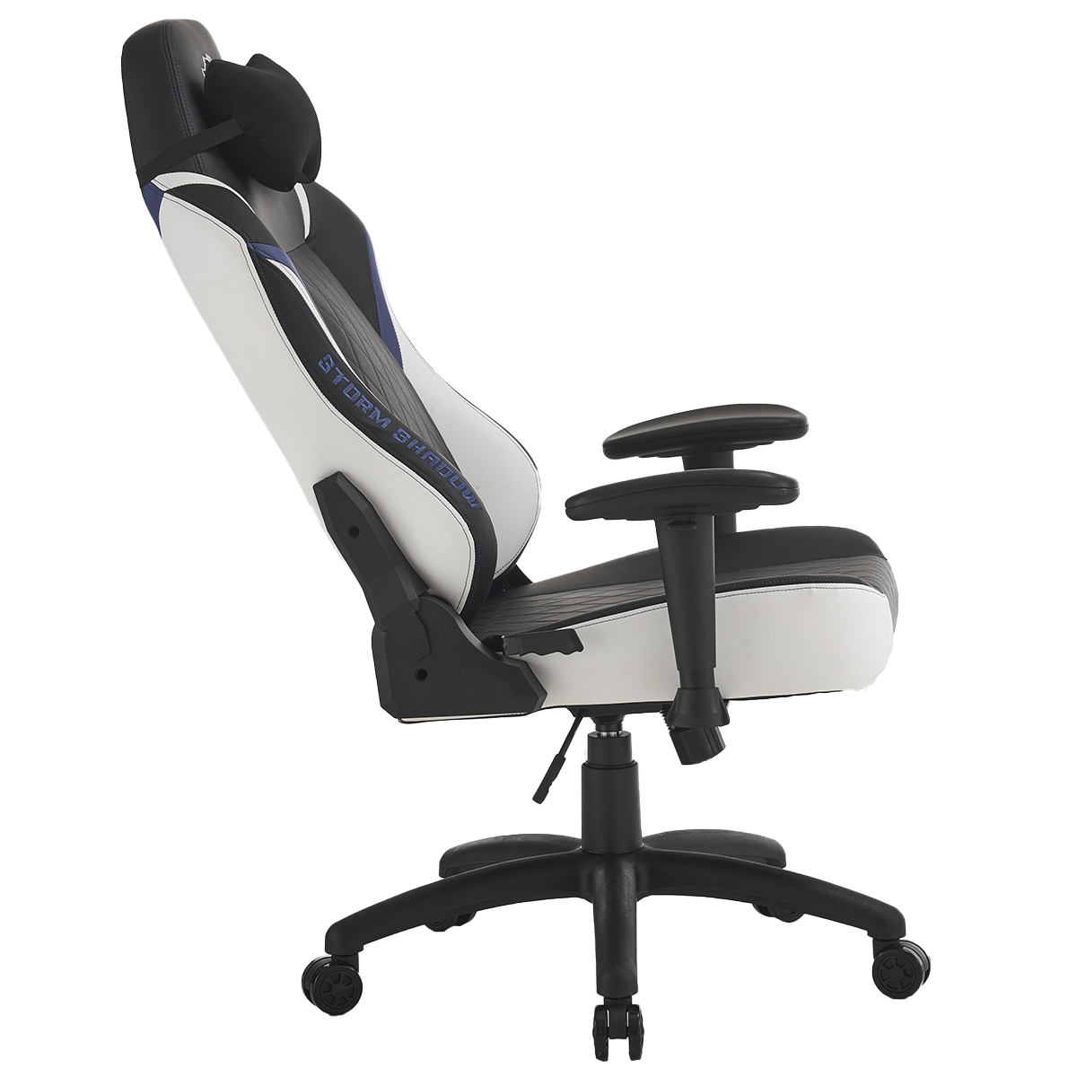 Cadeira Gamer Ninja Storm Shadow, Reclinável, Preta, Branca e Azul