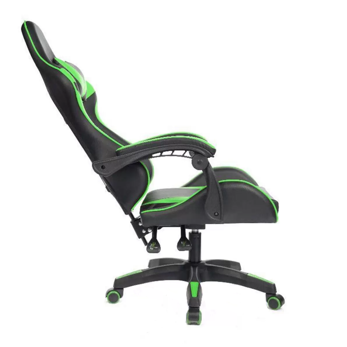 Cadeira Gamer PCTop Strike, Reclinável, Preto e Verde, Suporta Até 120KG