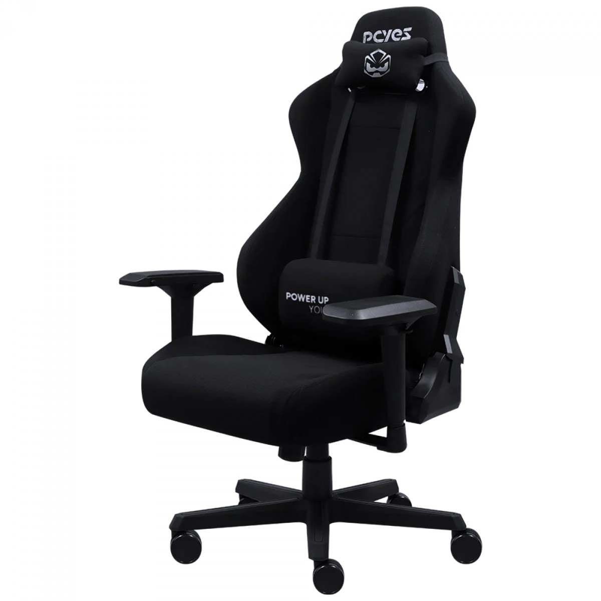 Cadeira Gamer PCYes Mad Racer V8 Turbo, Ajustável, Reclinável, 4D, Tecido, Preto, V8TBMADPT