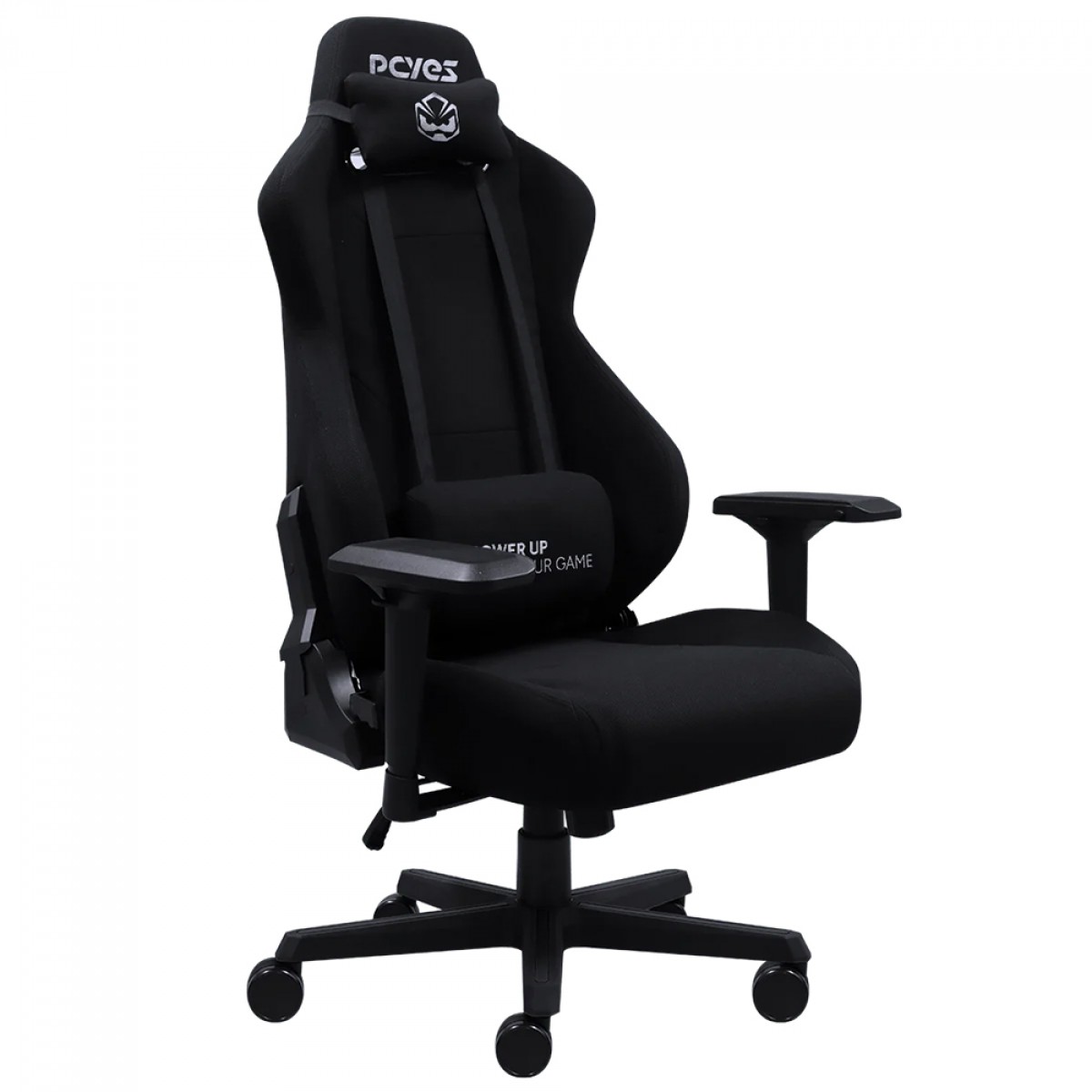 Cadeira Gamer PCYes Mad Racer V8 Turbo, Ajustável, Reclinável, 4D, Tecido, Preto, V8TBMADPT