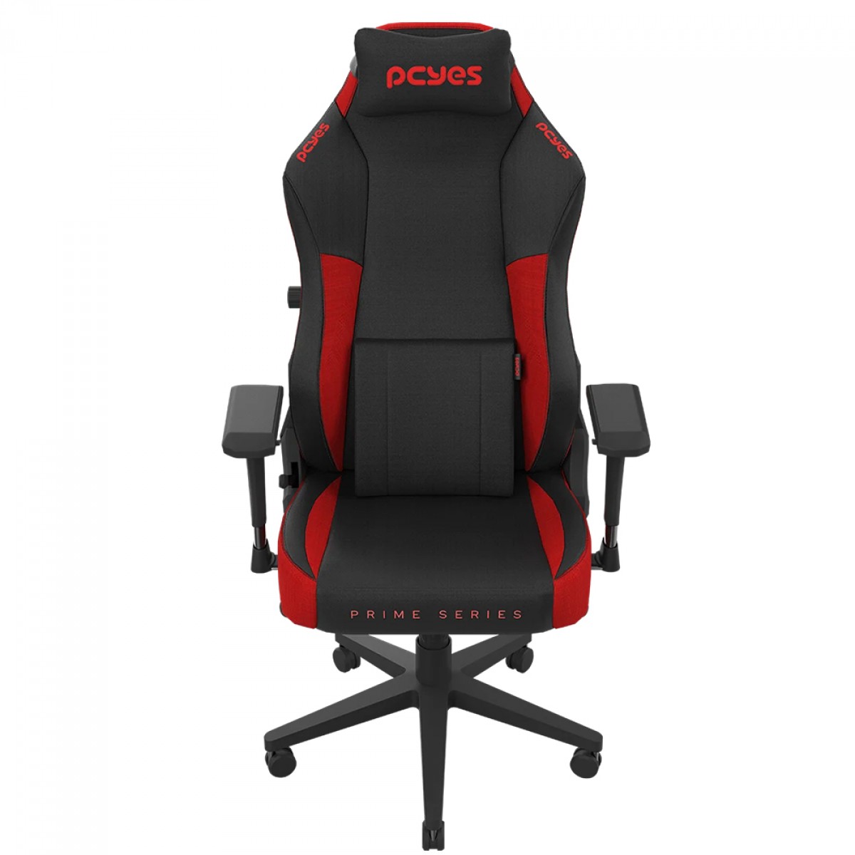 Cadeira Gamer PCYes Prime Red Magma, Ajustável, Reclinável, 4D, Tecido, Preto e Vermelho, PCGP-RD