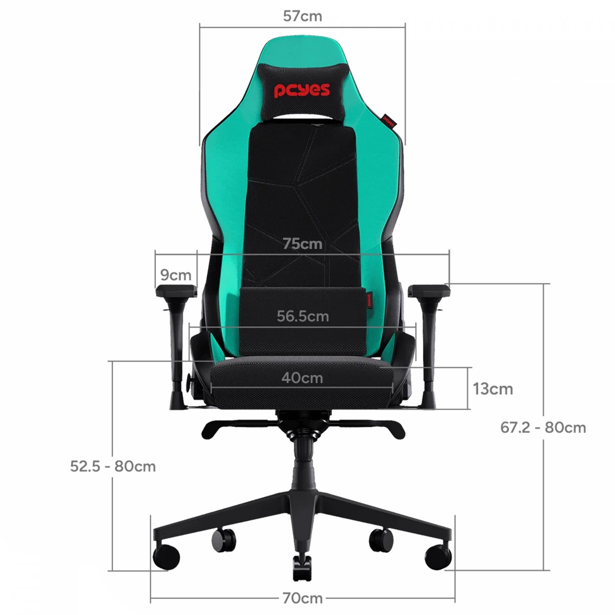 Cadeira Gamer PCYES Sentinel, Ergonômica, 4D, Mint Green, PCSTL-VD