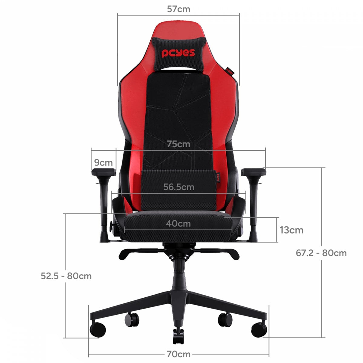 Cadeira Gamer PCYES Sentinel, Ergonomica, 4D, Red Magma, PCSTL-VM